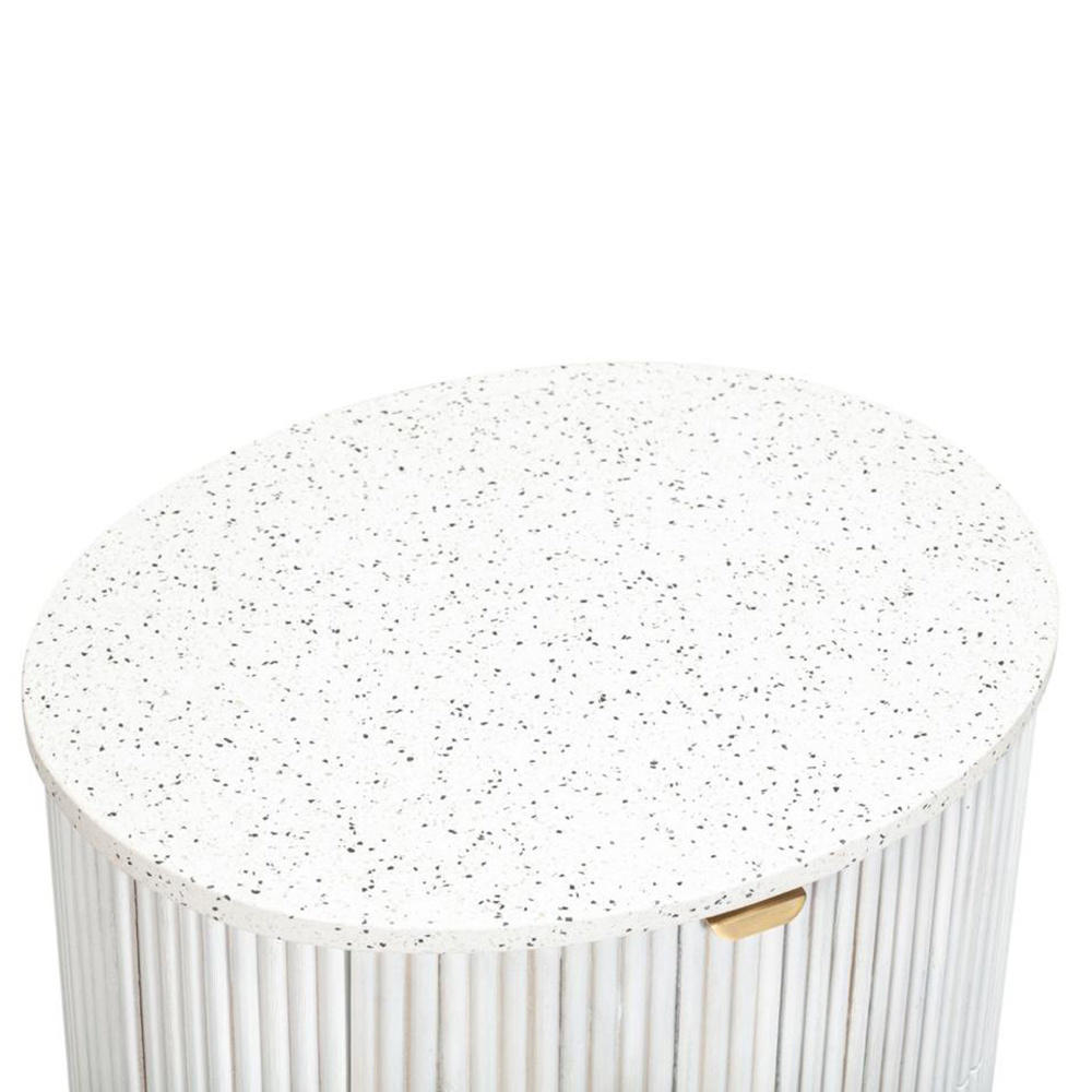 Detail image of the  Razzo Bedside Table (2 Drawer), Whitewash from Forty Winks