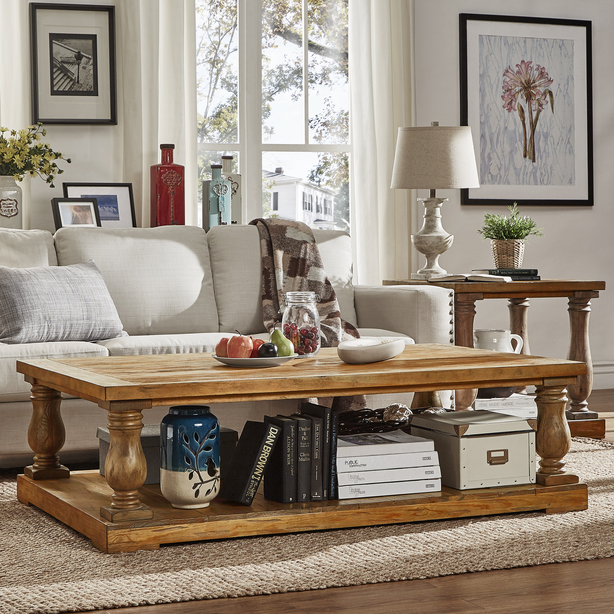 Baluster 60-inch Reclaimed Wood Coffee Table