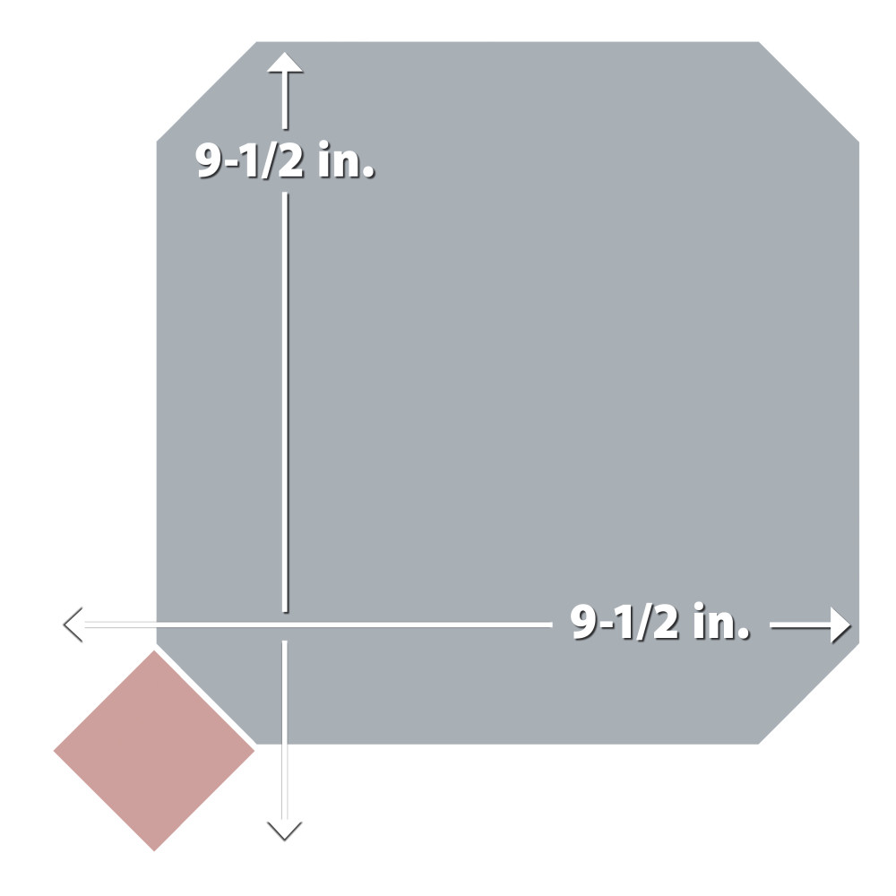 Vaudeville Octagon Humo with Taco Pink 7-7/8 in. x 7-7/8 in. Porcelain Floor and Wall Tile