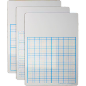 1/2" Graph Dry Erase Board, 11" x 16" Pack of 3