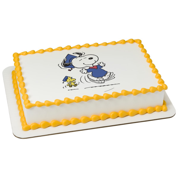 Peanuts® Snoopy® and Woodstock® Graduation PhotoCake® Edible Image®