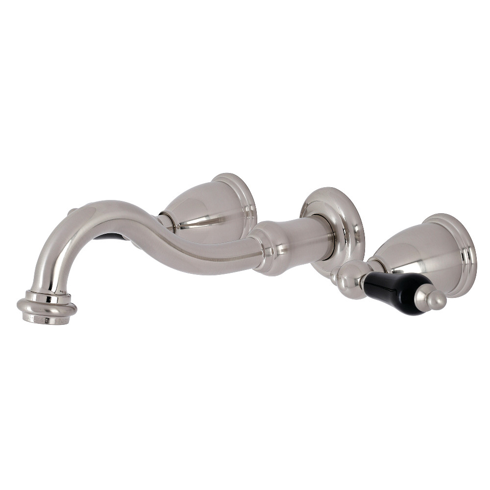 Double-Handle Wall Mount Bathroom Faucet, Brushed Nickel with 8 Finish Options