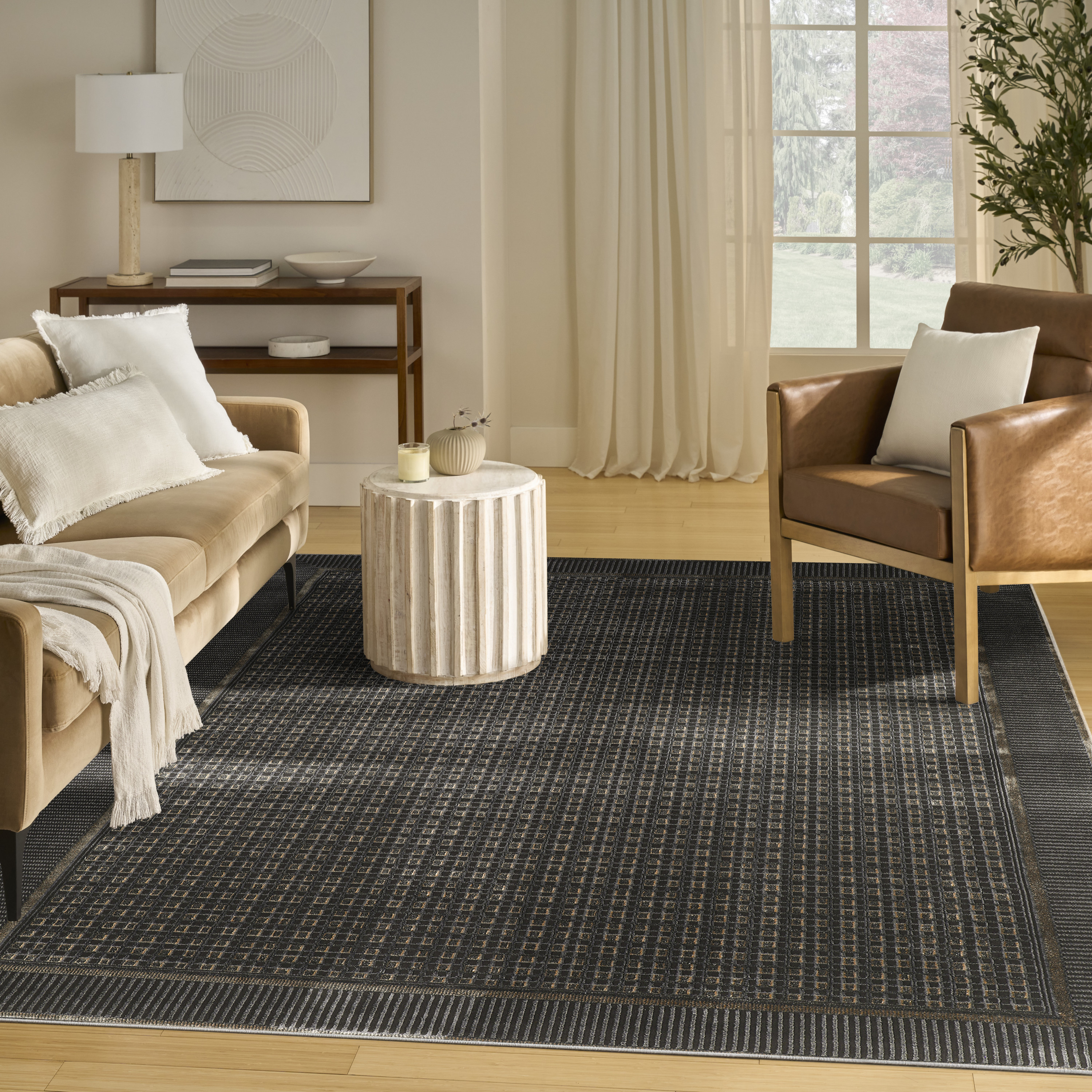 Nourison Nordic 8' x 10' Black Taupe Art Deco Indoor Rug