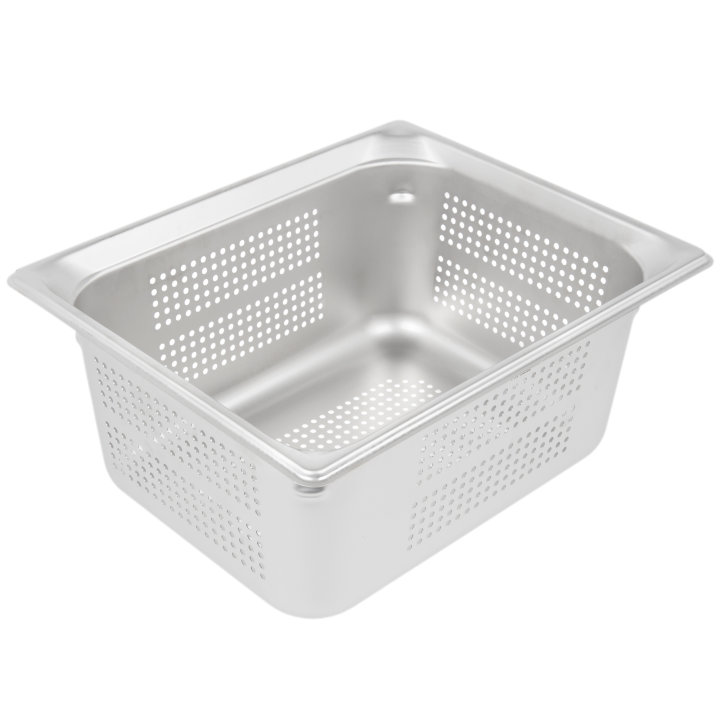 Half-size 6-inch-deep Super Pan 3® stainless steel perforated steam table pan