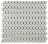 Hexes And O’S White 3/4″ Penny Round Mosaic Matte Hexes And O’S White 3/4″ Penny Round Mosaic Matte