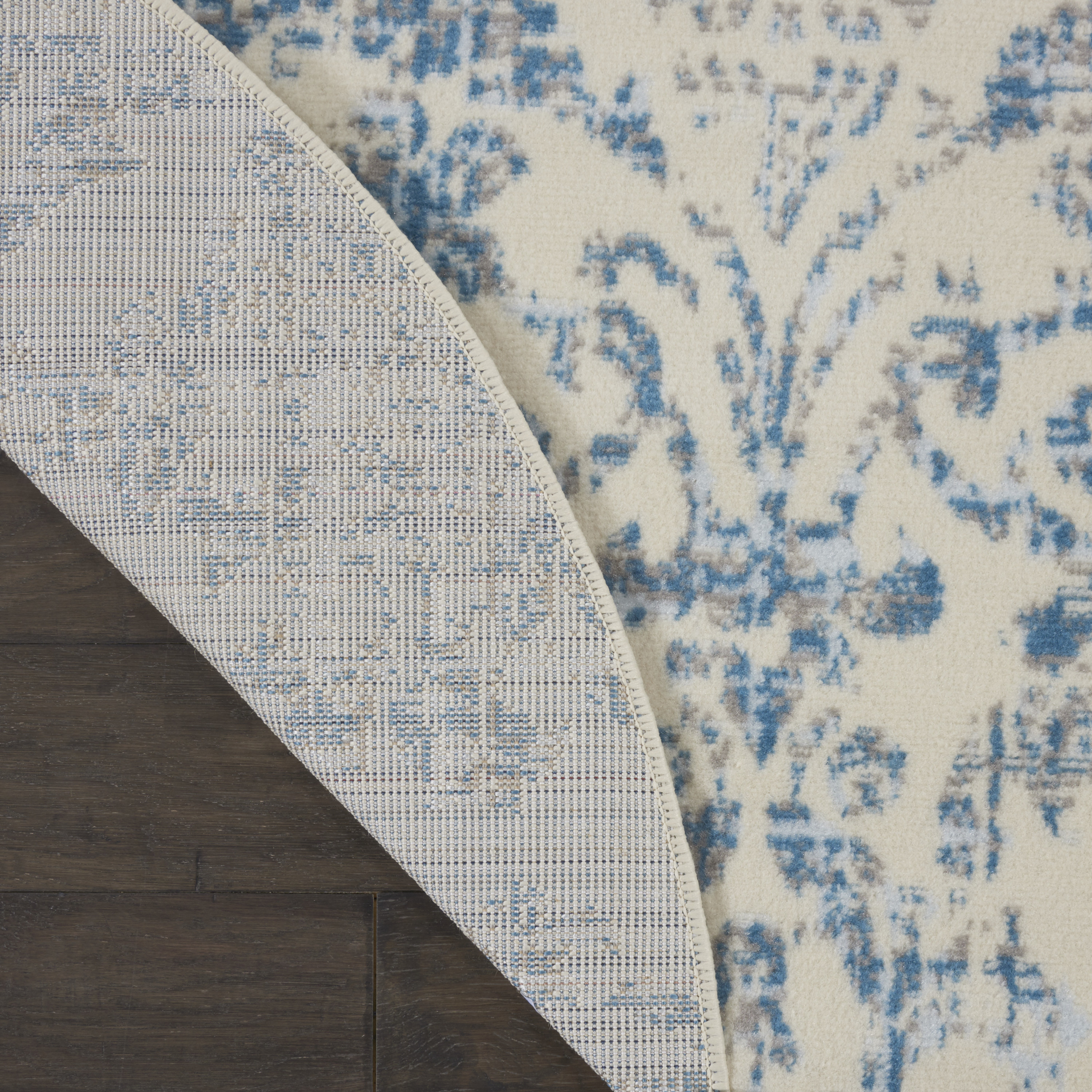 Nourison Jubilant 8' x Round Ivory Blue Vintage Indoor Rug