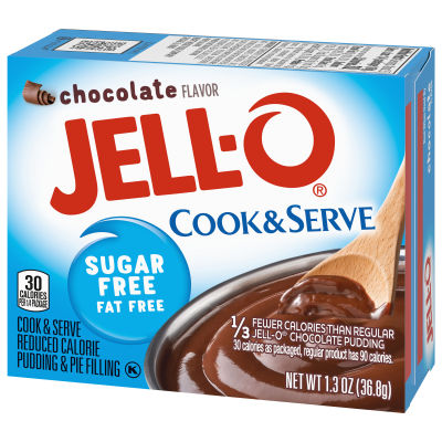 Jell-O Cook & Serve Chocolate Sugar Free Fat Free Pudding & Pie Filling, 1.3 oz Box