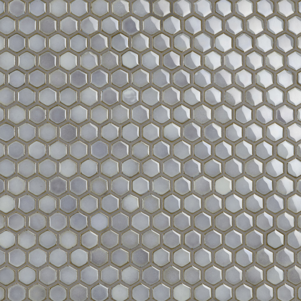 Hudson 1″ Hex Grey Eye 11-7/8 in. x 13-1/4 in. Porcelain Mosaic Tile