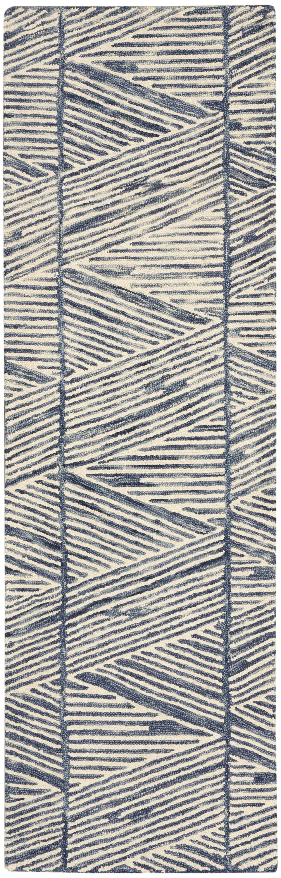 Nourison Colorado 2'3" x 7'6" White Blue Modern Indoor Rug