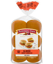 (15 ounces) Pepperidge Farm® Sweet & Soft Slider Buns (12 buns), split and toasted