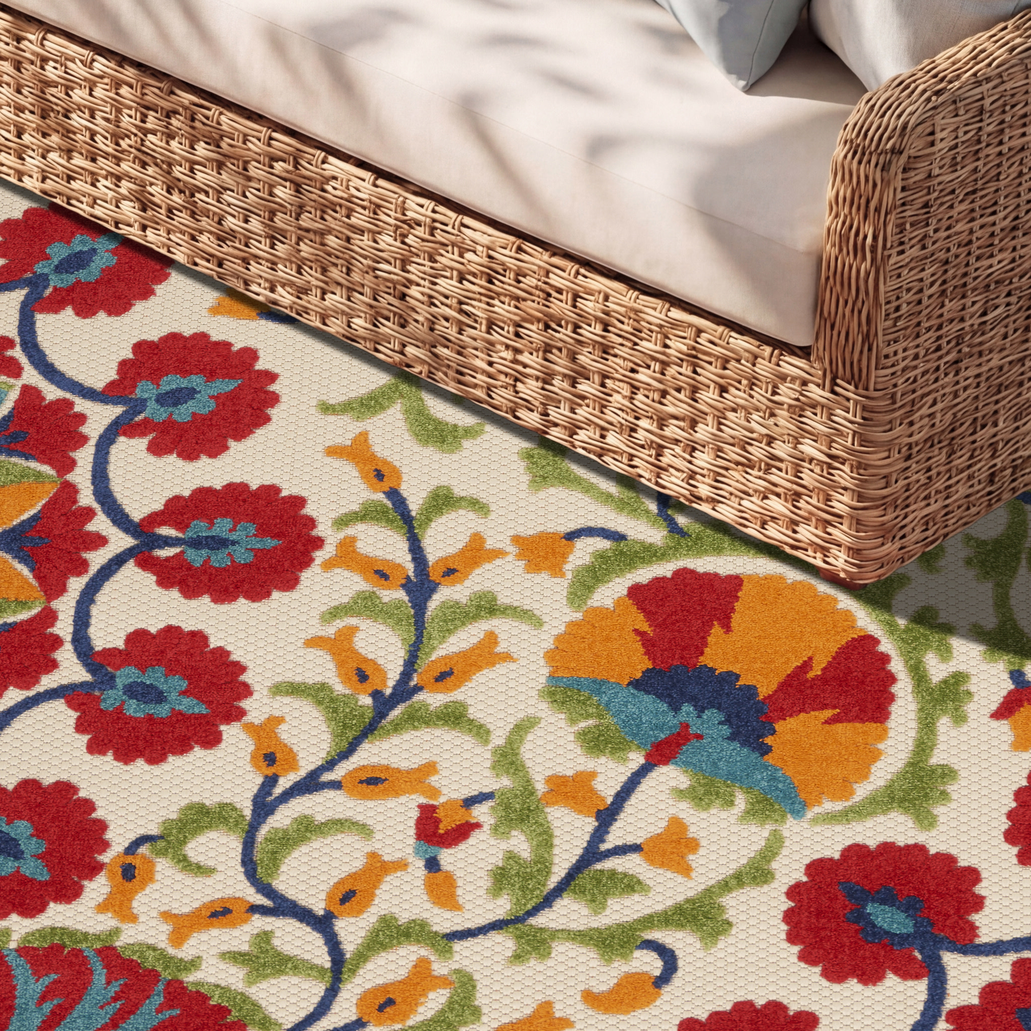 Nourison Aloha 7' x 10' Red Multicolor Transitional Rug