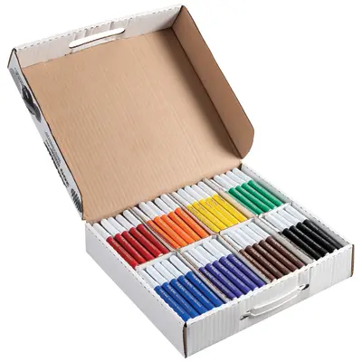 Prang Washable Art Markers Classroom Pack, Bullet Tip, Assorted Colors, 200 Count