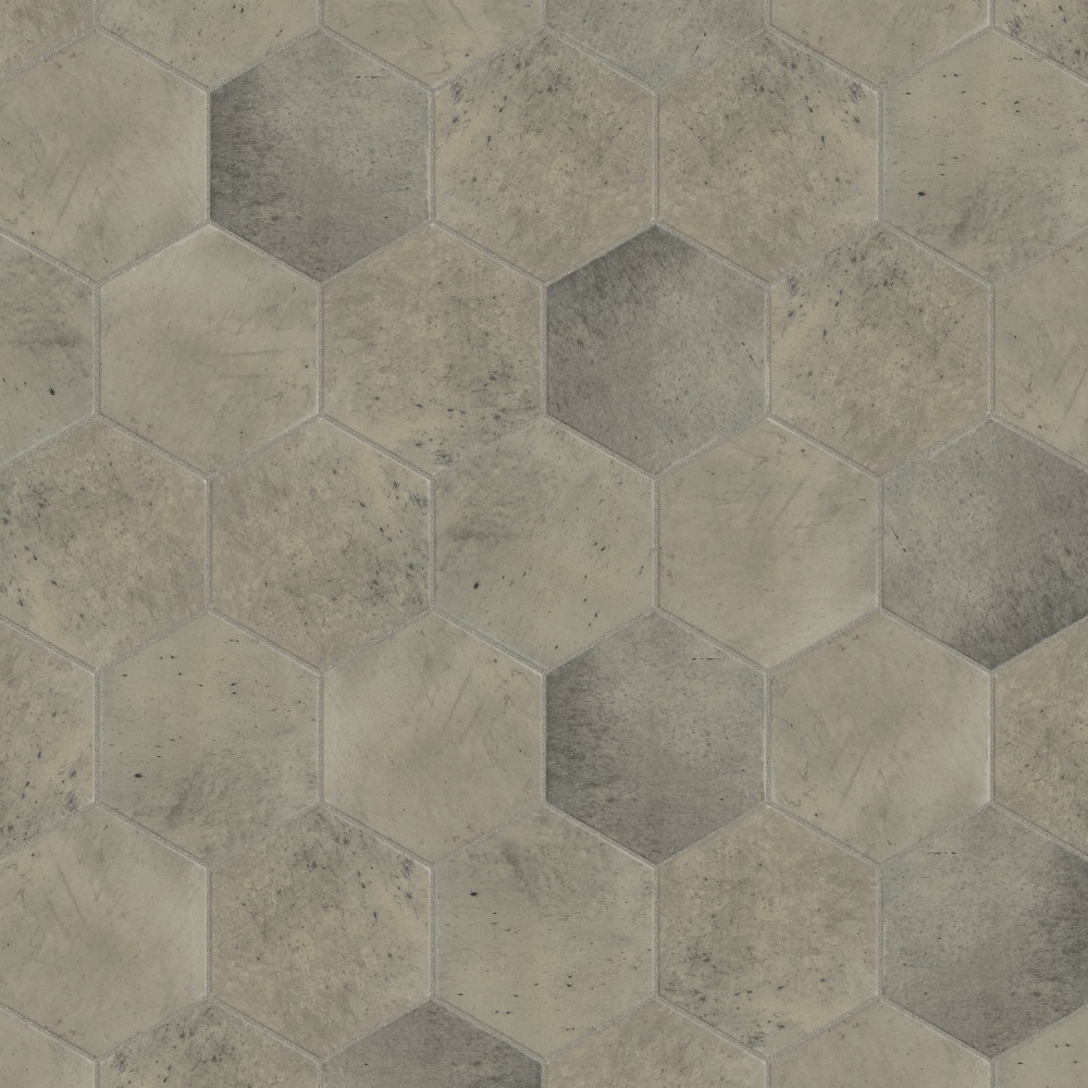 Capri Hex Fumo 7x8 Hexagon Porcelain Floor and Wall Digital Pattern