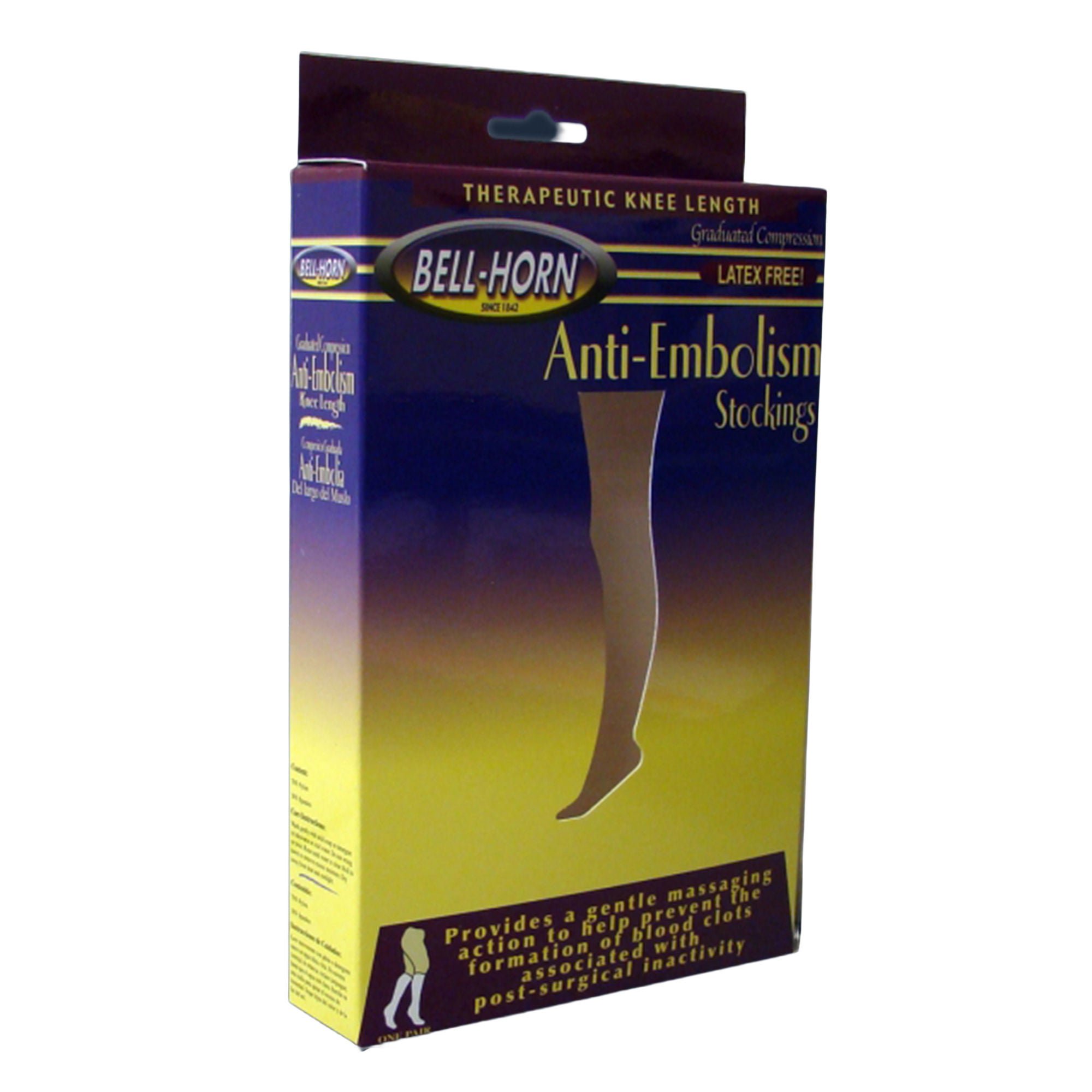 Bell-Horn® Knee Length Anti-Embolism Stockings, Extra Large, Black