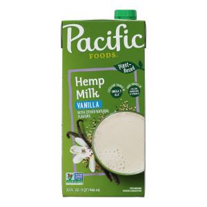 Pacific Foods® Vanilla Hemp Milk, Plant Based Milk, 32 oz Carton (12 Pack)