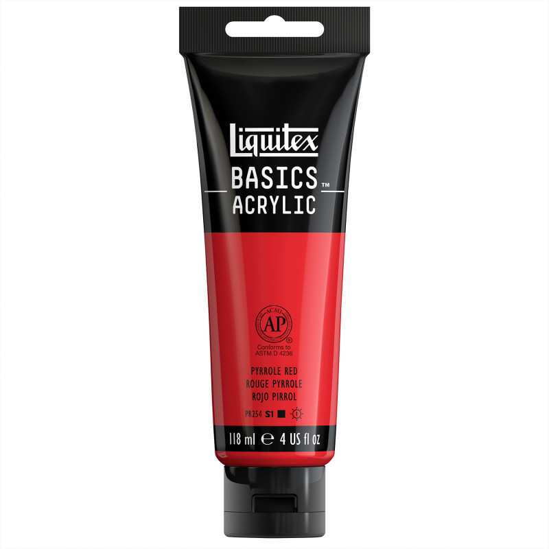 BASICS Acrylic Paint, 118 mL Tube, Pyrrole Red