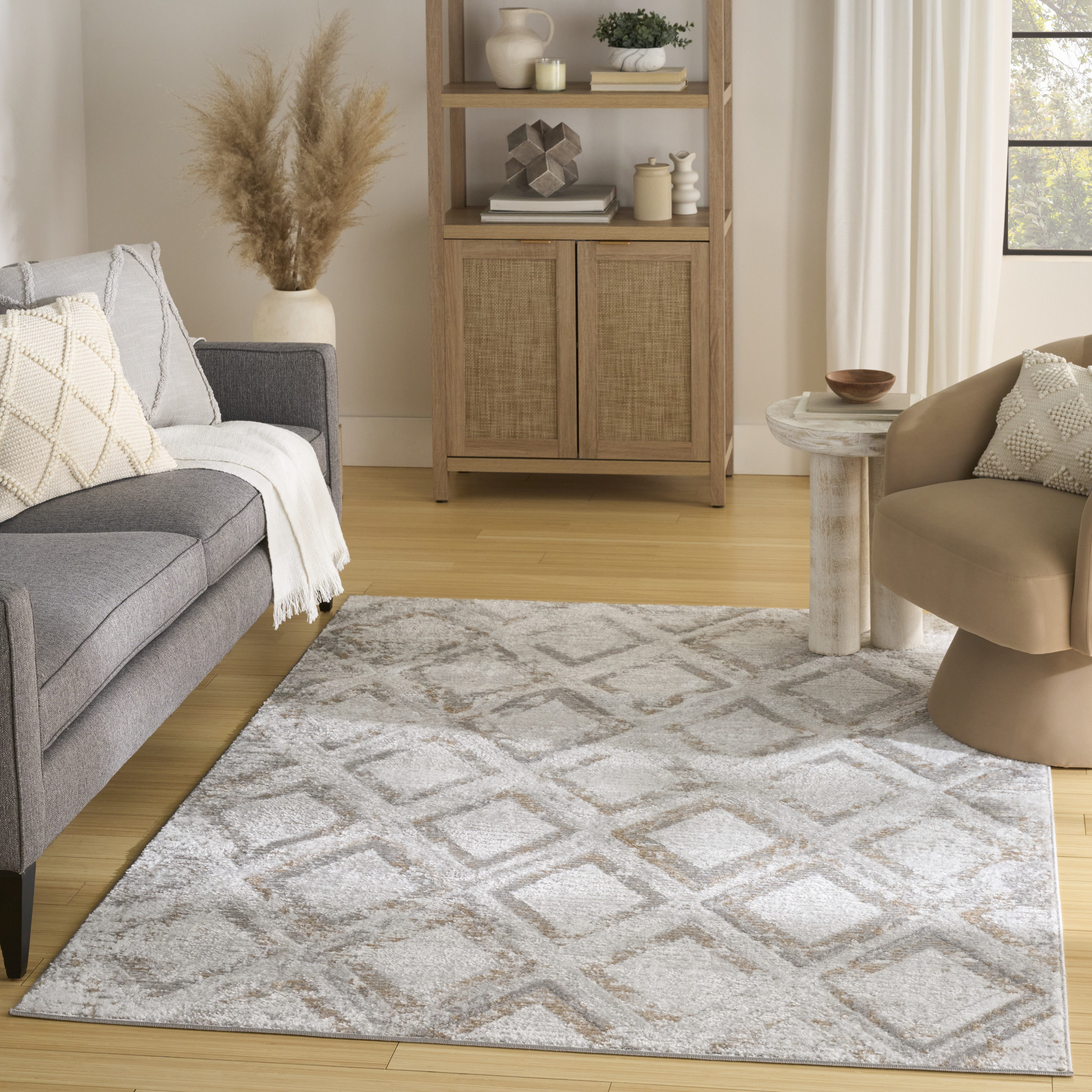 Nourison Dekor 5'3" x 7' Grey Modern Indoor Rug