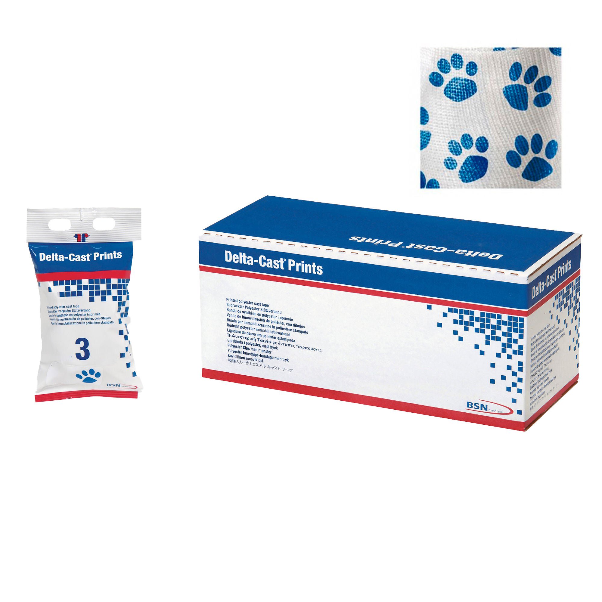 BSN Medical TAPE, CAST DELTA PAW PRINTS 3"X4YDS (10/BX)