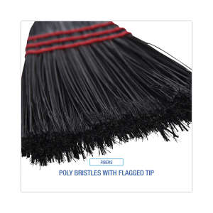 Boardwalk, 9in, Flag Tipped Poly Lobby Broom, Plastic Bristles, Black