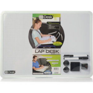 EzDesk Magnetic Dry Erase Lap Desk with Graph Ruling, Adjustable Tablet Dock & Accessories, 20" x 14"