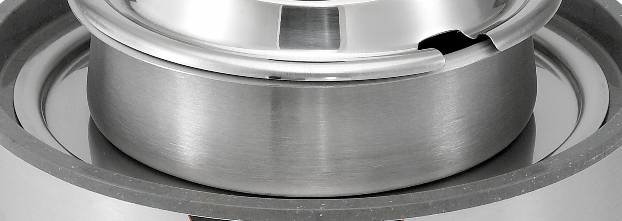 4-quart inset adapter ring in stainless steel for 7-quart well