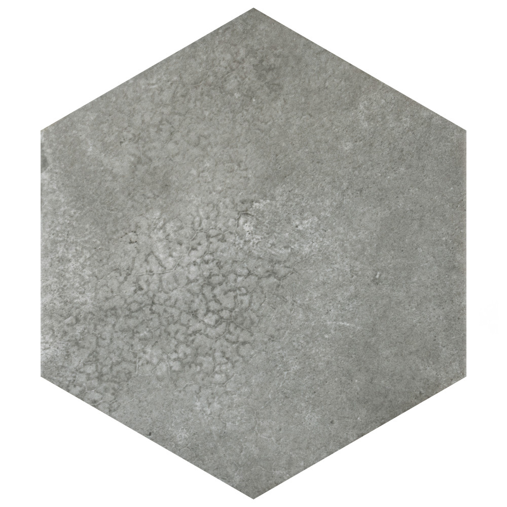 Heritage Hex Shadow 7 in. x 8 in. Porcelain Floor and Wall Tile