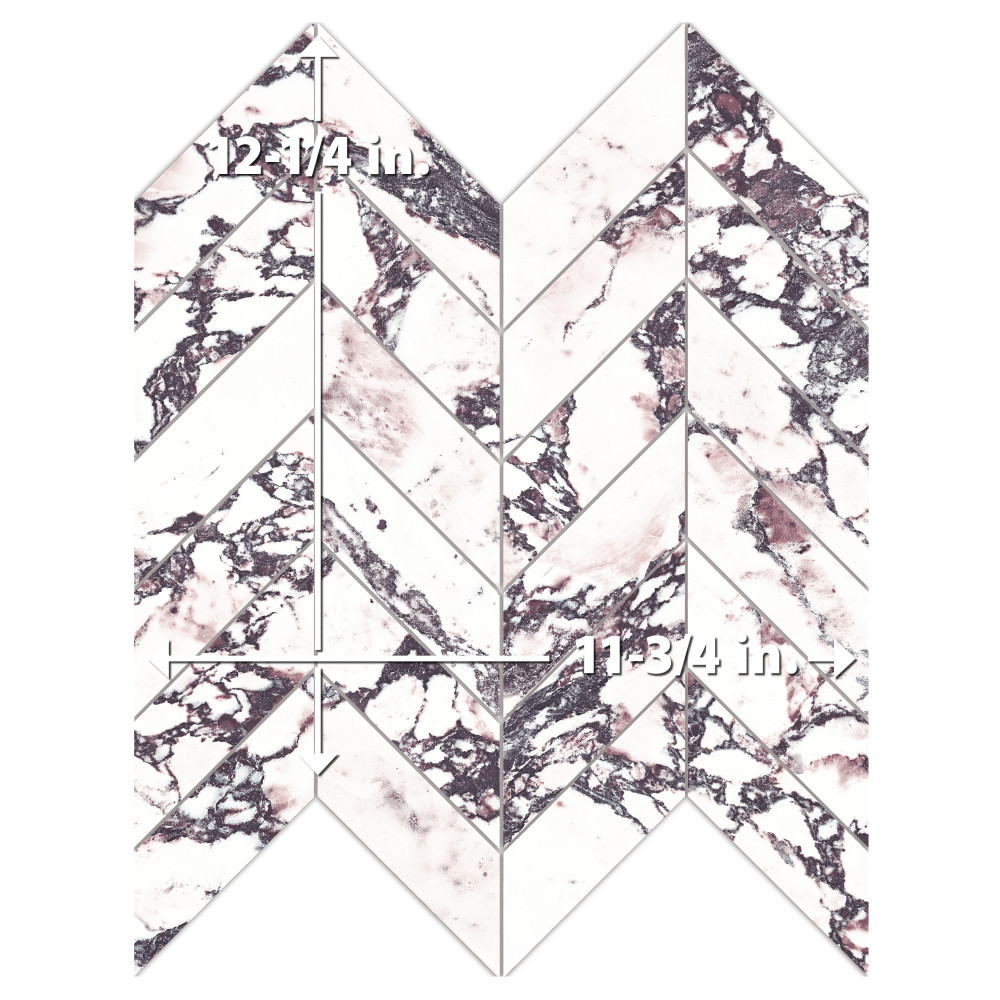 Touche Chevron Rubis 11-3/4 in. x 12-1/4 in. Porcelain Mosaic Tile