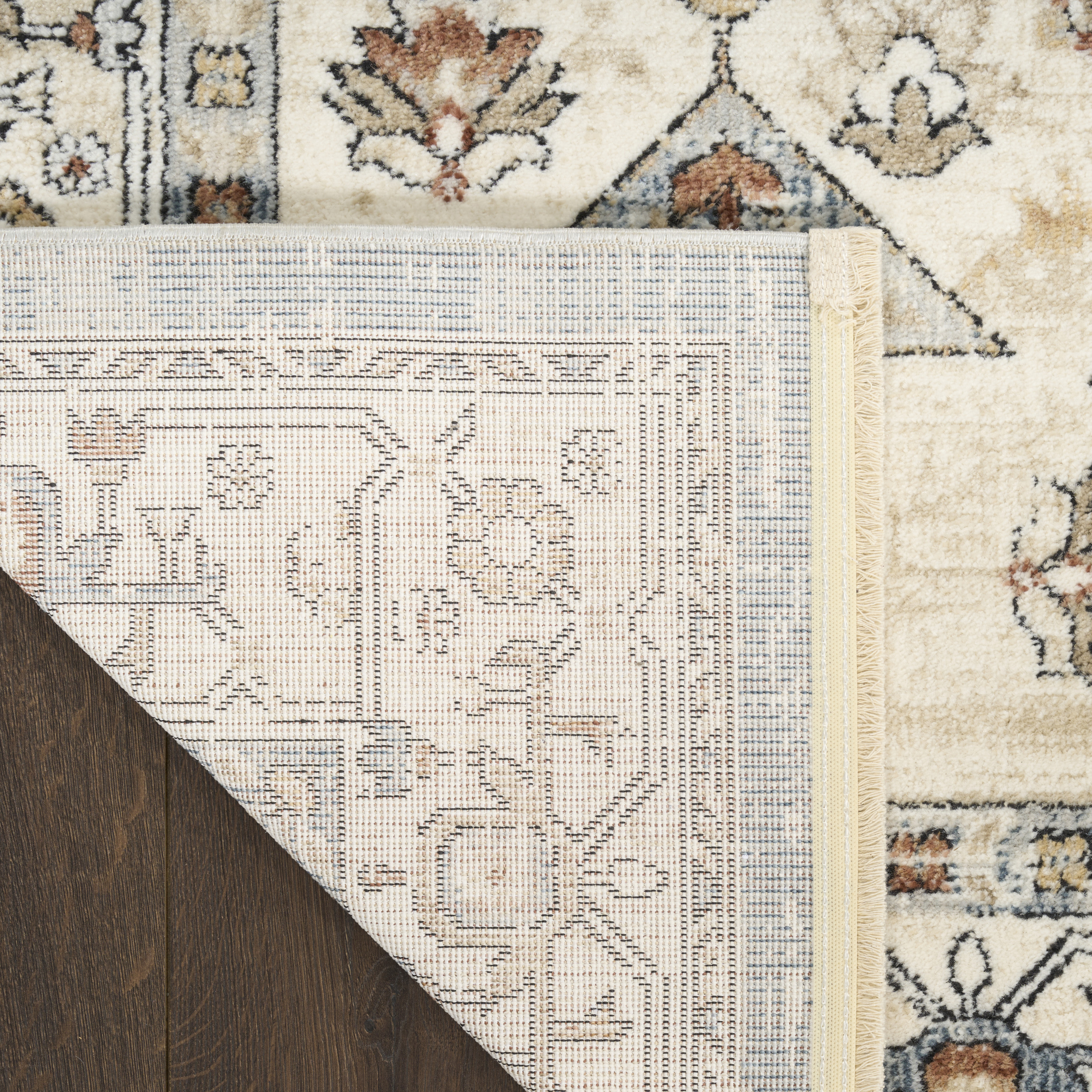 Nourison Pardis 2' x 6' Blue Taupe Vintage Indoor Rug
