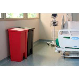 Rubbermaid Commercial, Legacy, 23 gal, Plastic, Black, Rectangle, Receptacle