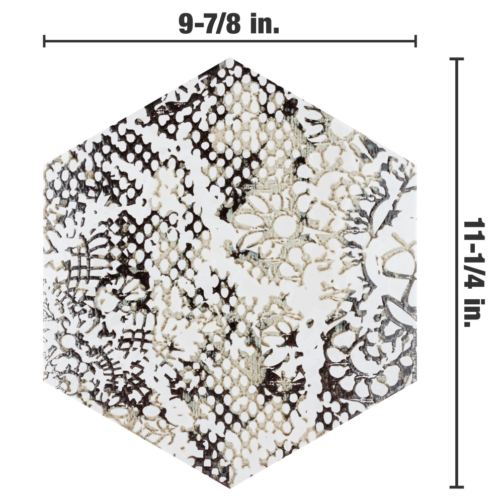Inedita Hex White 9-7/8 in. x 11-1/4 in. Porcelain Floor and Wall Tile