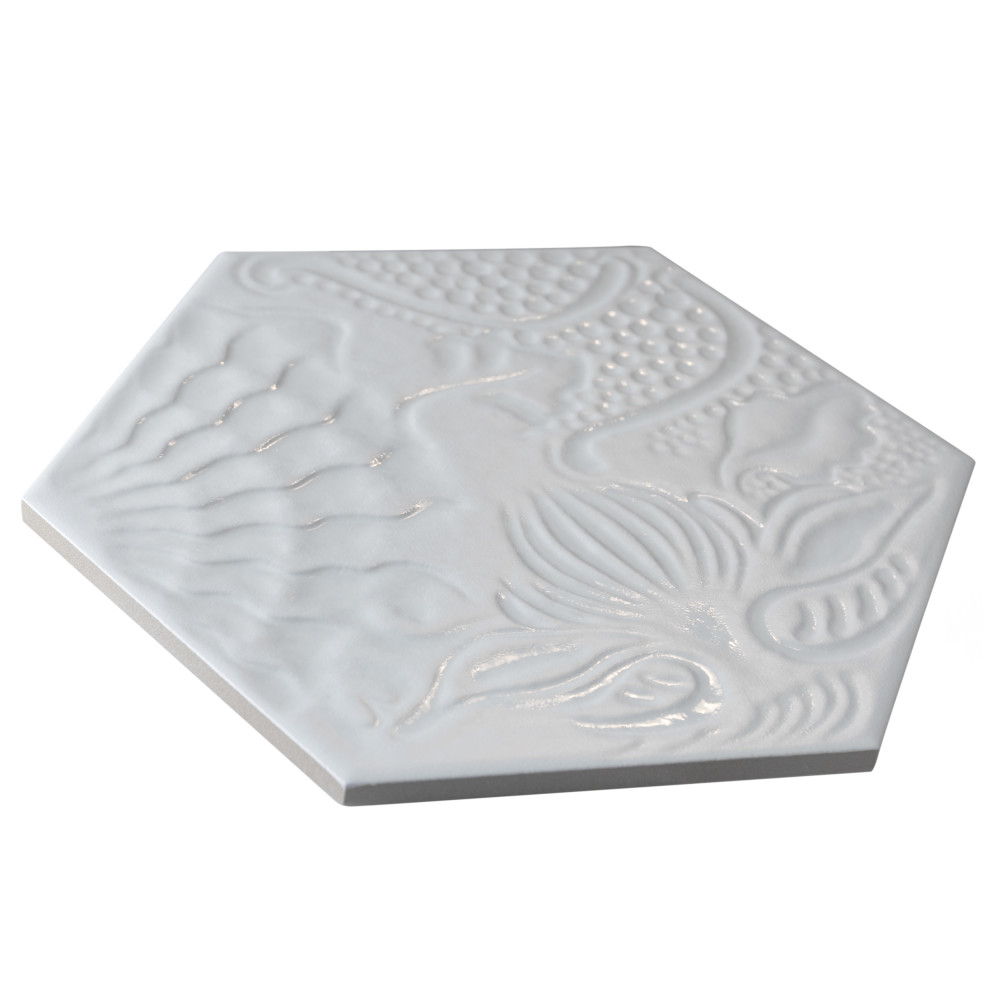 Gaudi Lux Hex White 8-5/8 in. x 9-7/8 in. Porcelain Floor and Wall Tile