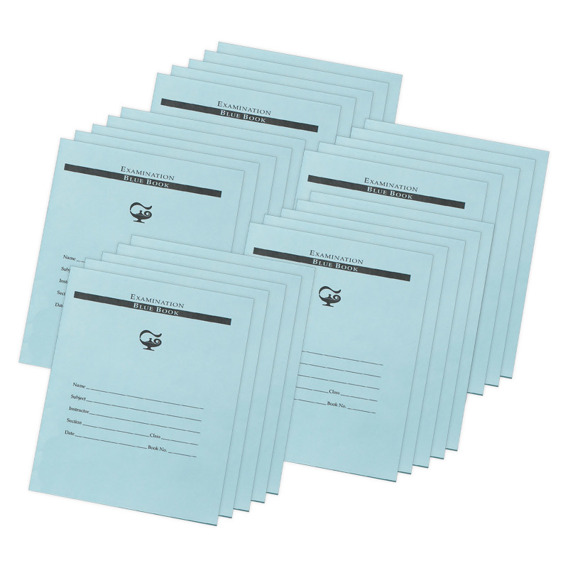 Examination Blue Book, 32 Pages, 3/8 in ruled, 7" x 8-1/2", 25 Books