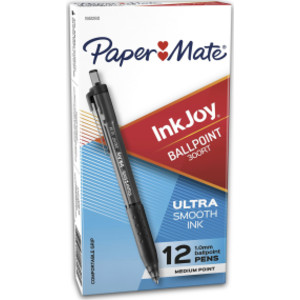 InkJoy 300RT Retractable Ballpoint Pens, 1.0 mm, Black, 12 Count