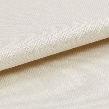 Woven cream fabric folded over itself, revealing a tight basket weave; close-up, evenly lit studio view with neutral background highlighting the texture.