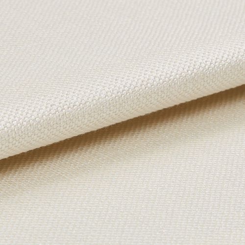 Woven cream fabric folded over itself, revealing a tight basket weave; close-up, evenly lit studio view with neutral background highlighting the texture.