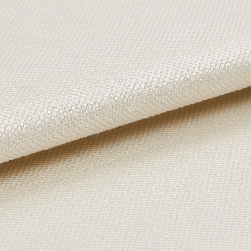 Woven cream fabric folded over itself, revealing a tight basket weave; close-up, evenly lit studio view with neutral background highlighting the texture.