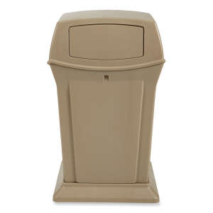 Rubbermaid Commercial, Ranger®, 45 gal, Resin, Beige, Square, Receptacle