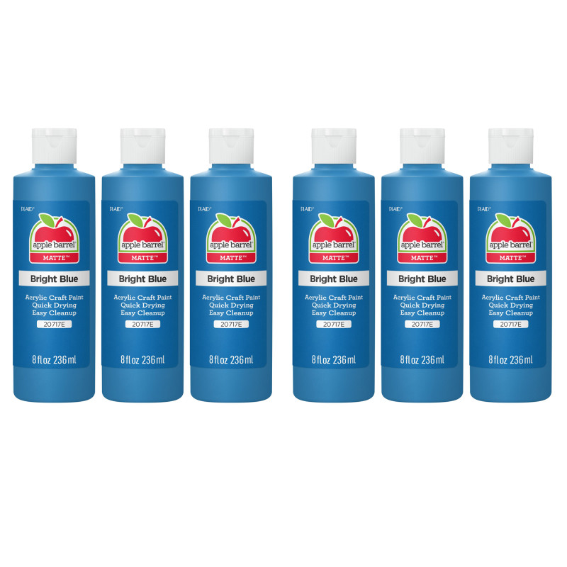 Acrylic Paint Matte, 8oz., Bright Blue, Pack of 6