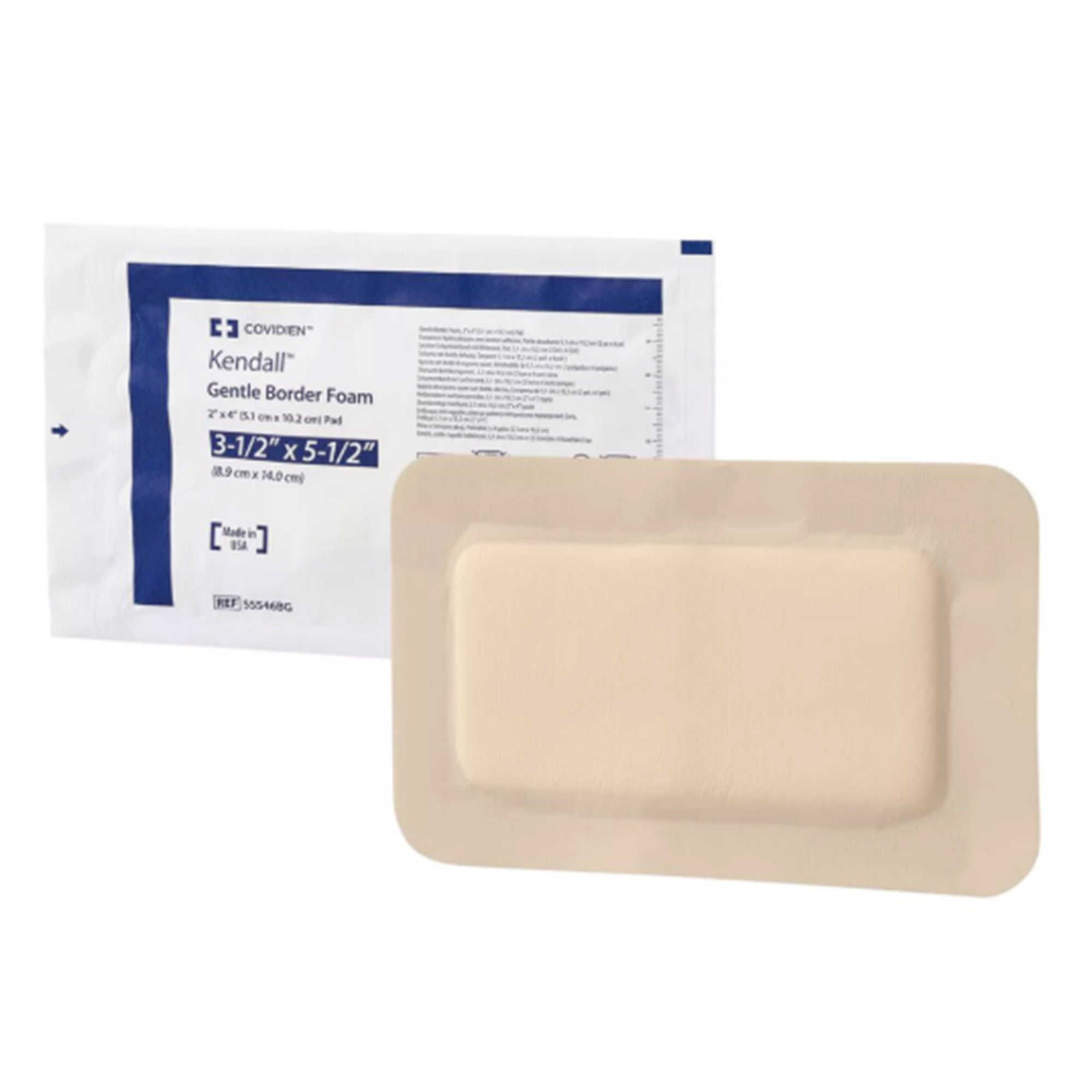 Kendall™ Gentle Bordered Foam Dressing with Silicone Adhesive, 8.9 x 14 cm