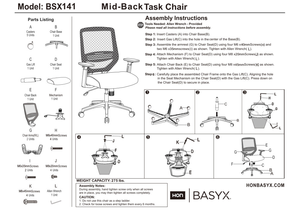 HON Basyx Expose Commercial-Grade Mesh Back Desk Chair, Office Chair