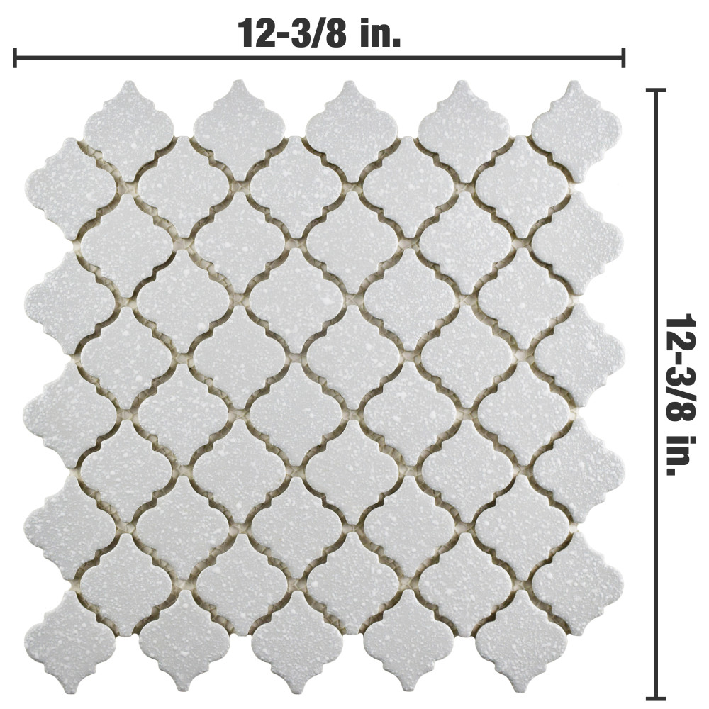 Hudson Tangier Crystalline Grey 12-3/8 in. x 12-3/8 in. Porcelain Mosaic Tile