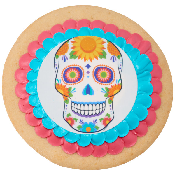 White Sugar Skull PhotoCake® Edible Image®