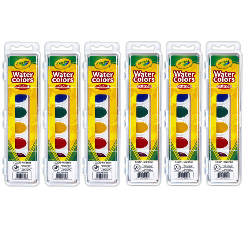 Artista II® Watercolor Set, 8 Colors & Brush, Pack of 6