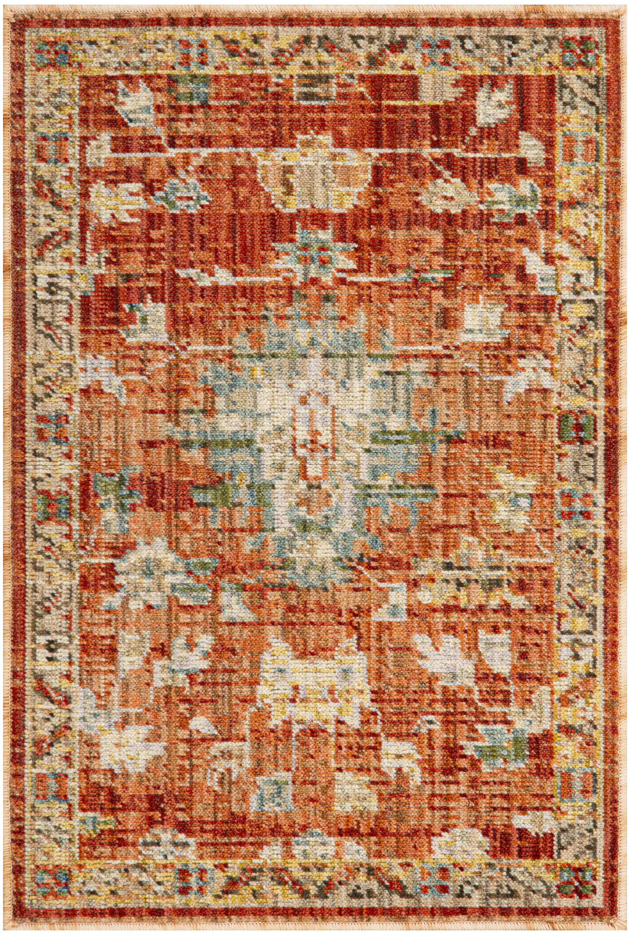Nourison Antique Bloom 2' x 3' Brick Vintage Indoor Rug
