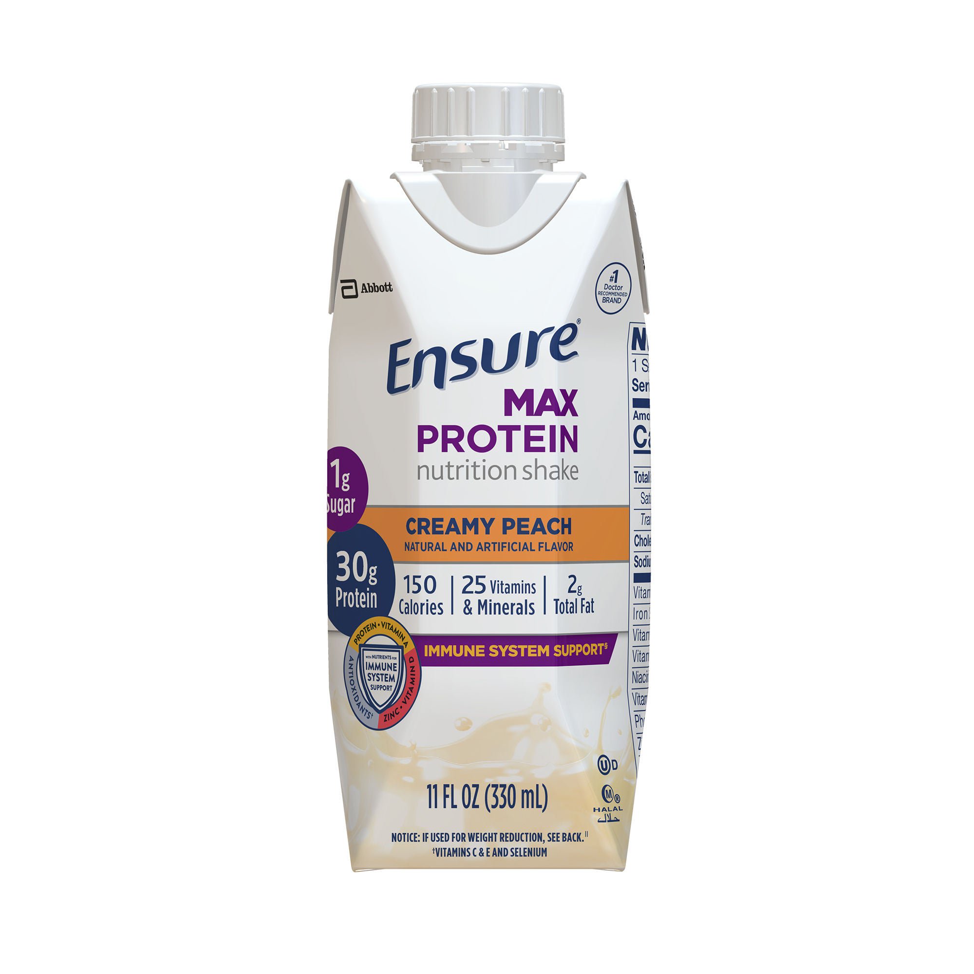 Ensure® Max Protein Nutrition Shake, Peach, 11-ounce carton