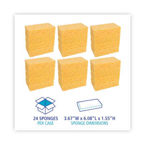 Boardwalk, Medium Cellulose Sponge, Rectangle, 3.67"x6.08", Yellow
