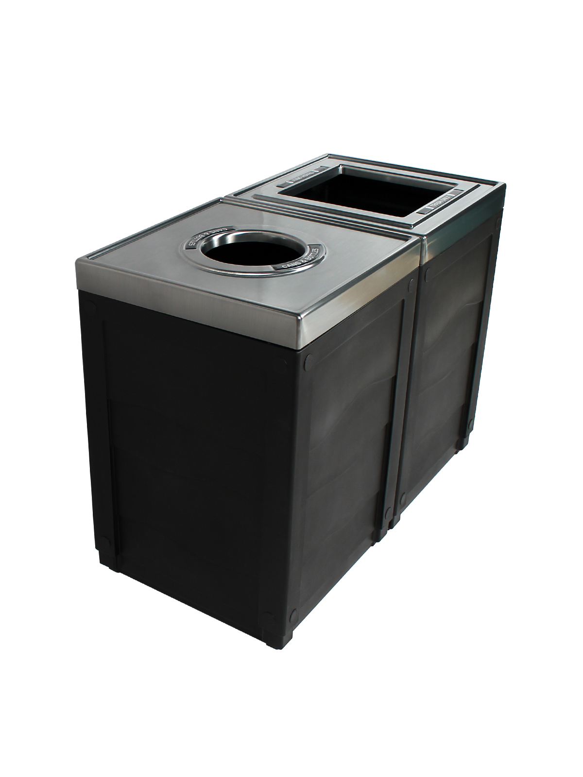 EVOLVE – Double – Kit – Cans & Bottles-Trash – Circle-Full – Black