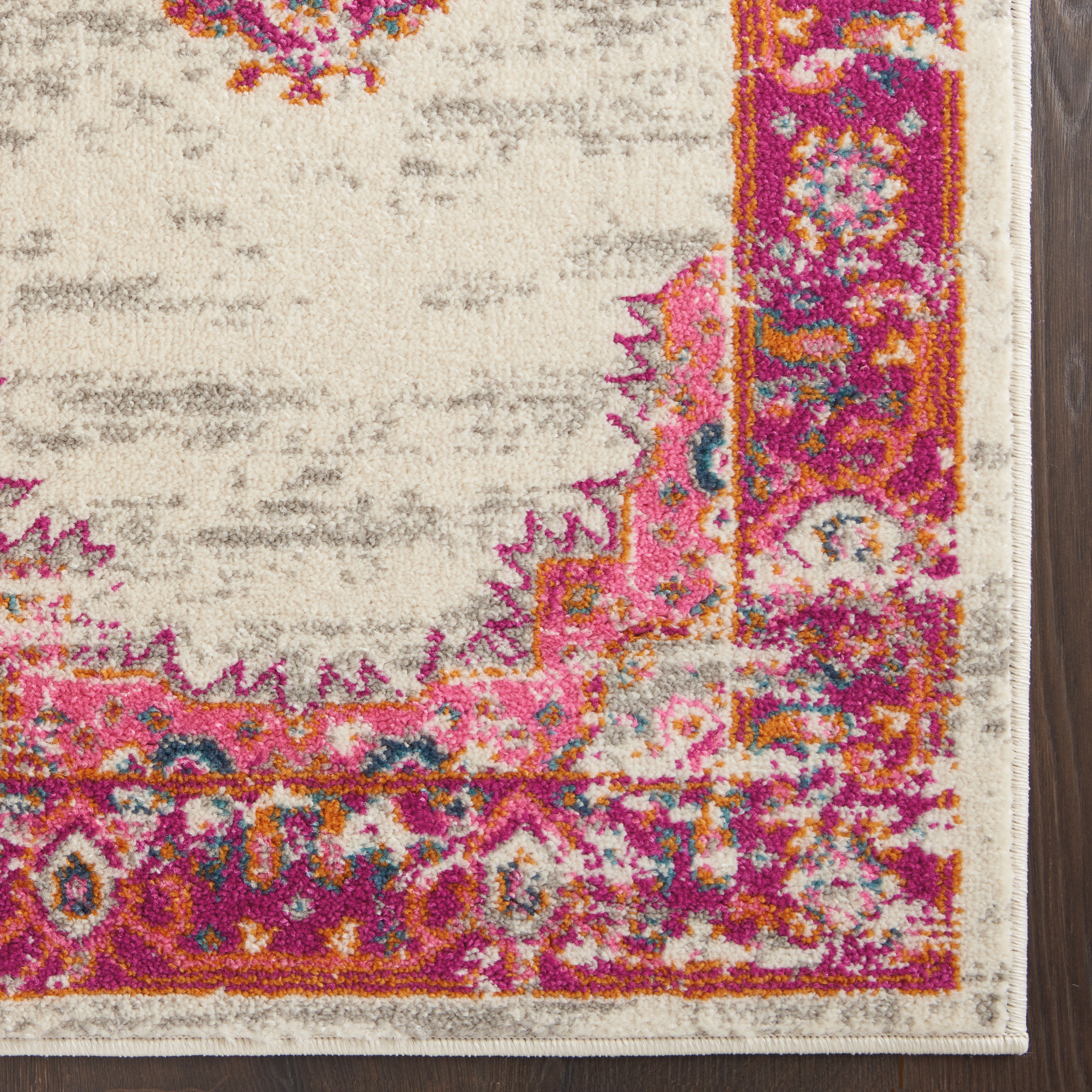 Nourison Passion 12' x 18' Ivory Fuchsia Bohemian Indoor Rug