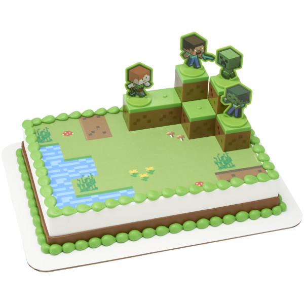 MINECRAFT Mobs Beware! PhotoCake® Edible Image® DecoSet® Background