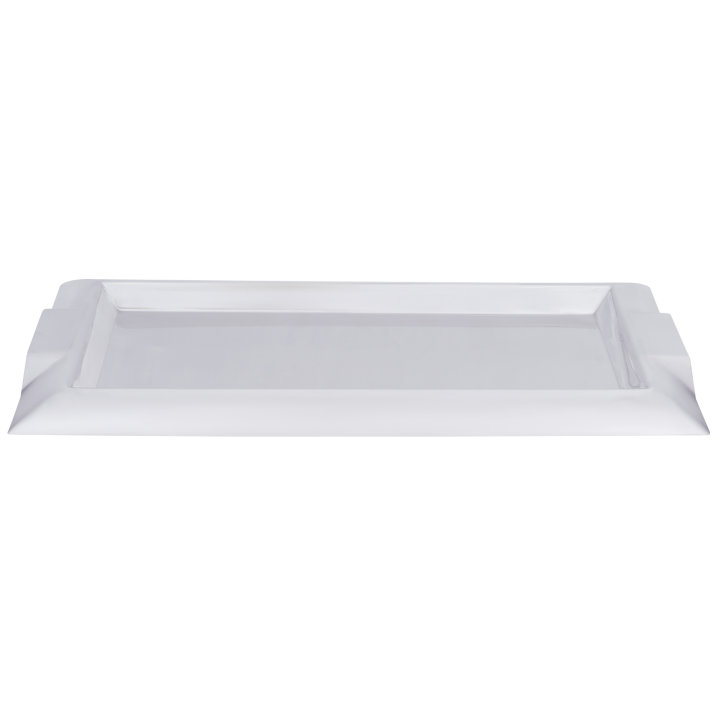 Large rectangular stainless steel serving tray